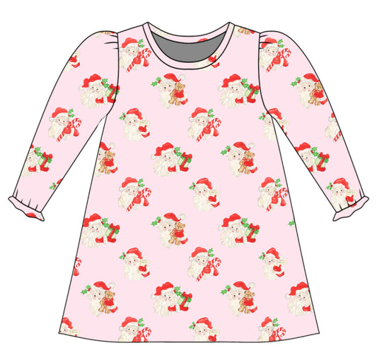 *PRE-ORDER* Charlotte Long Sleeve Play Dress- Gifts of Joy in Merry Pink