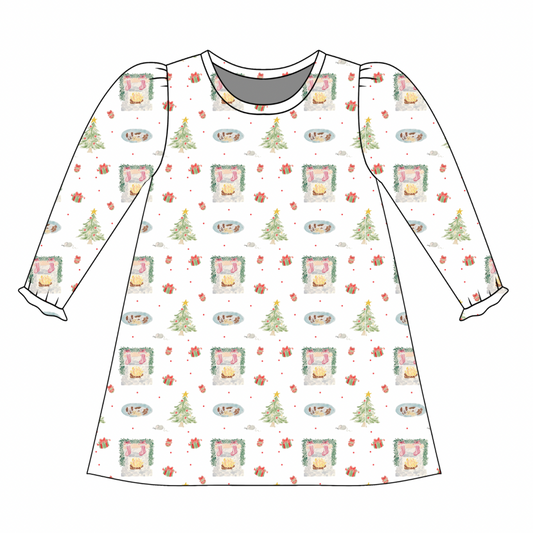 *PRE-ORDER* Charlotte Long Sleeve Play Dress- Not a Creature was Stirring