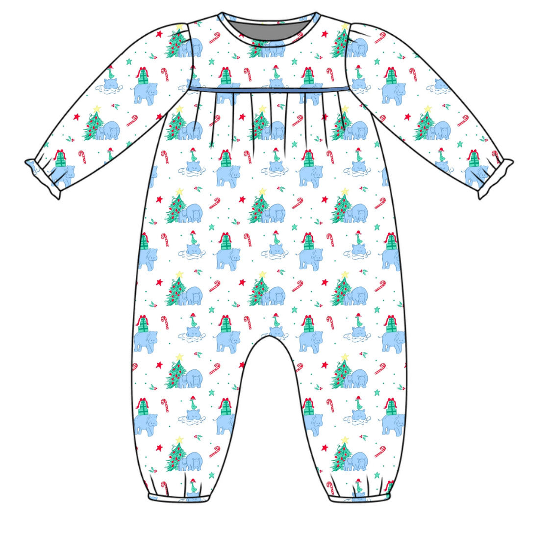 *PRE-ORDER* Ruthie Romper- I Want a Hippopotamus for Christmas