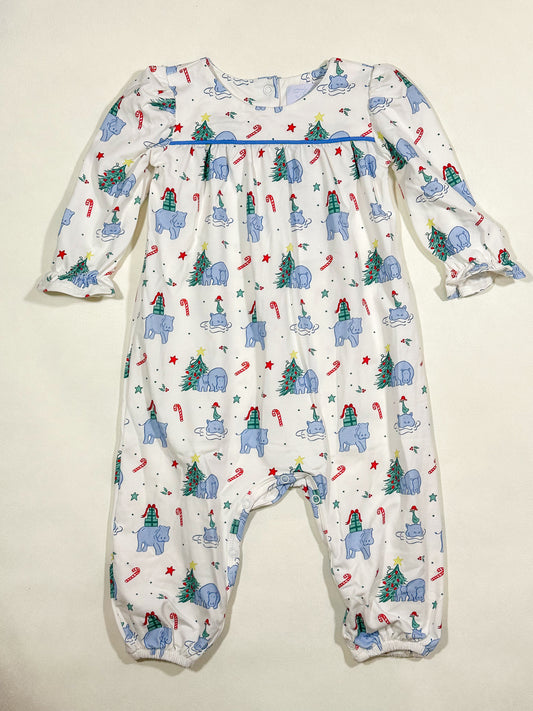 Ruthie Romper- I Want a Hippopotamus for Christmas (Brighton Bay Blue)