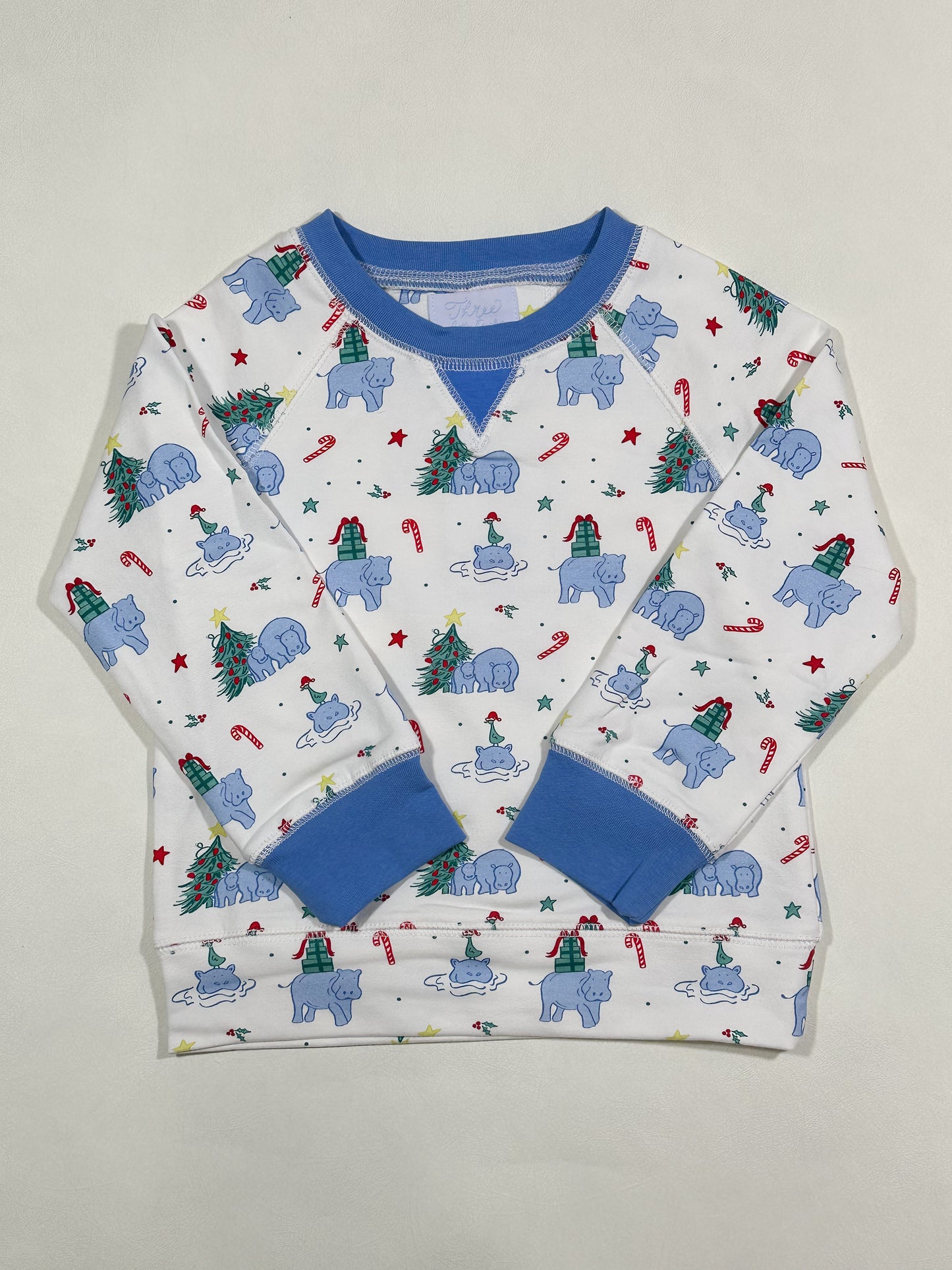 Campbell Crewneck- I Want a Hippopotamus for Christmas (Brighton Bay Blue)
