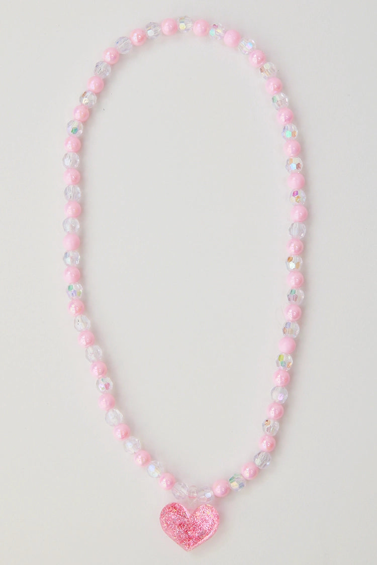 Pink Floating Heart Necklace