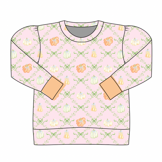 *PRE-ORDER* Campbell Crewneck- Ribbons & Vines (Summerland Sherbert)