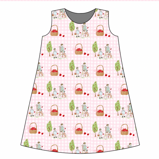 *PRE-ORDER* Addie Apron Dress- Bushels of Fun (Northbridge Navy)