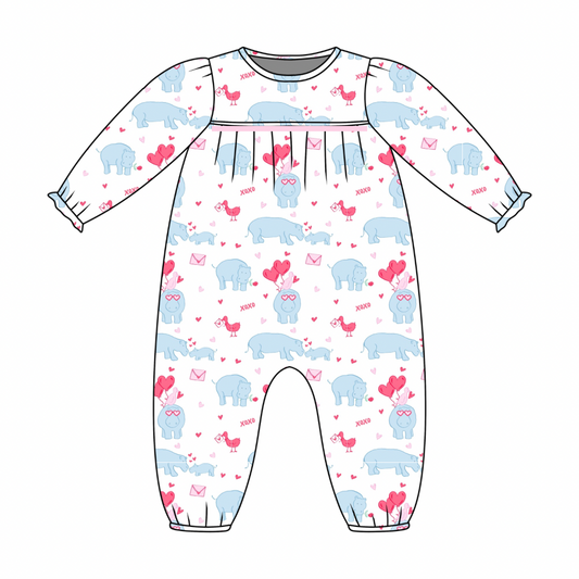 *PRE-ORDER* Ruthie Romper- Be My Hippo-tine