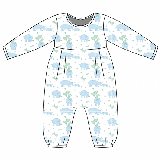 *PRE-ORDER* James Romper- Be My Hippo-tine
