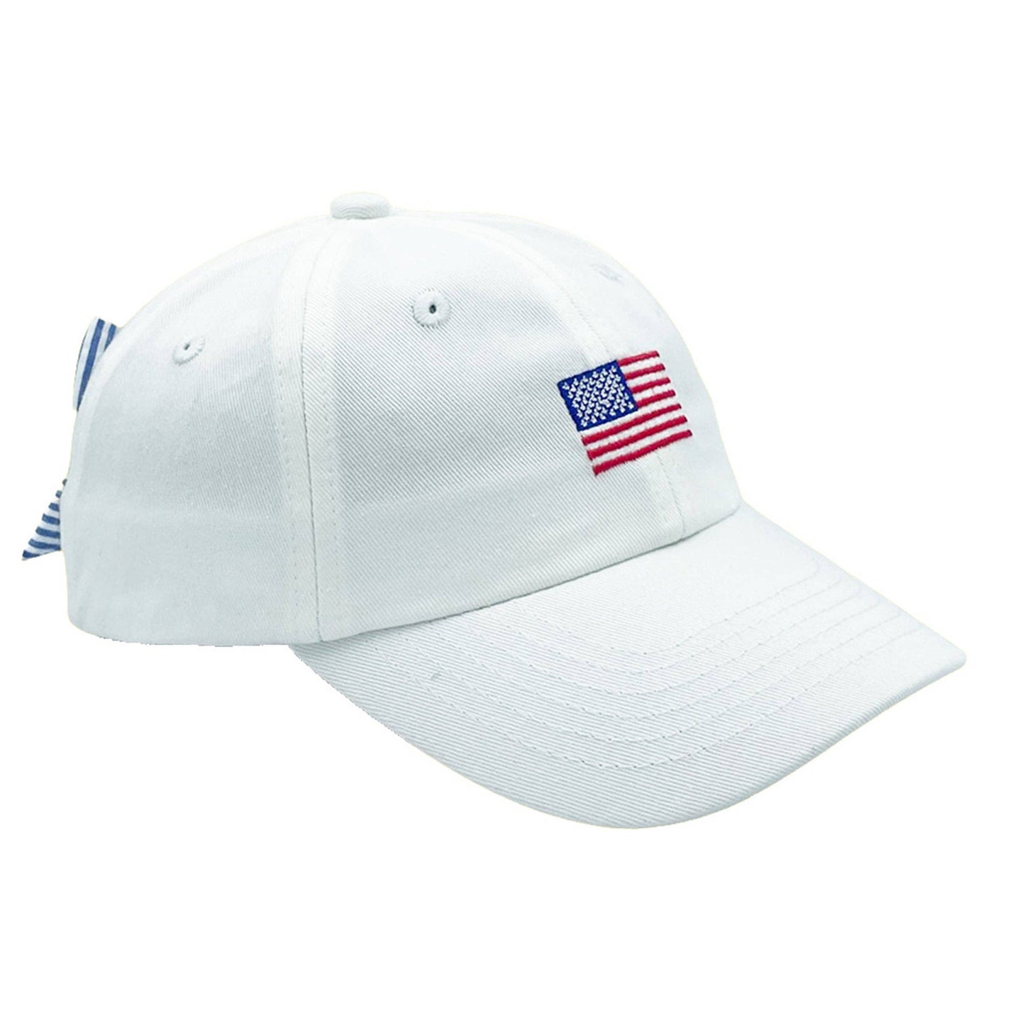 American Flag Bow Baseball Hat (Girls)