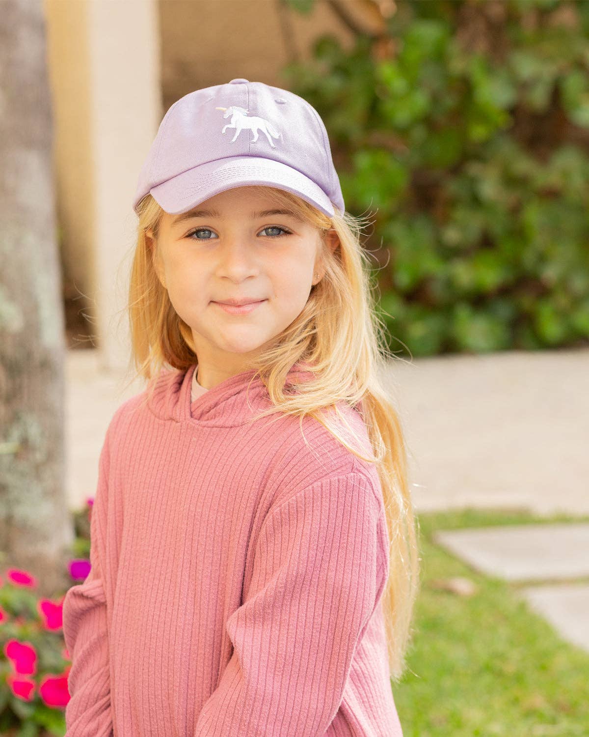 Rainbow Unicorn Bow Baseball Hat (Baby, Youth)