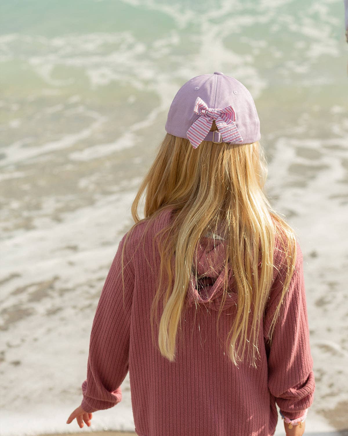 Rainbow Unicorn Bow Baseball Hat (Baby, Youth)