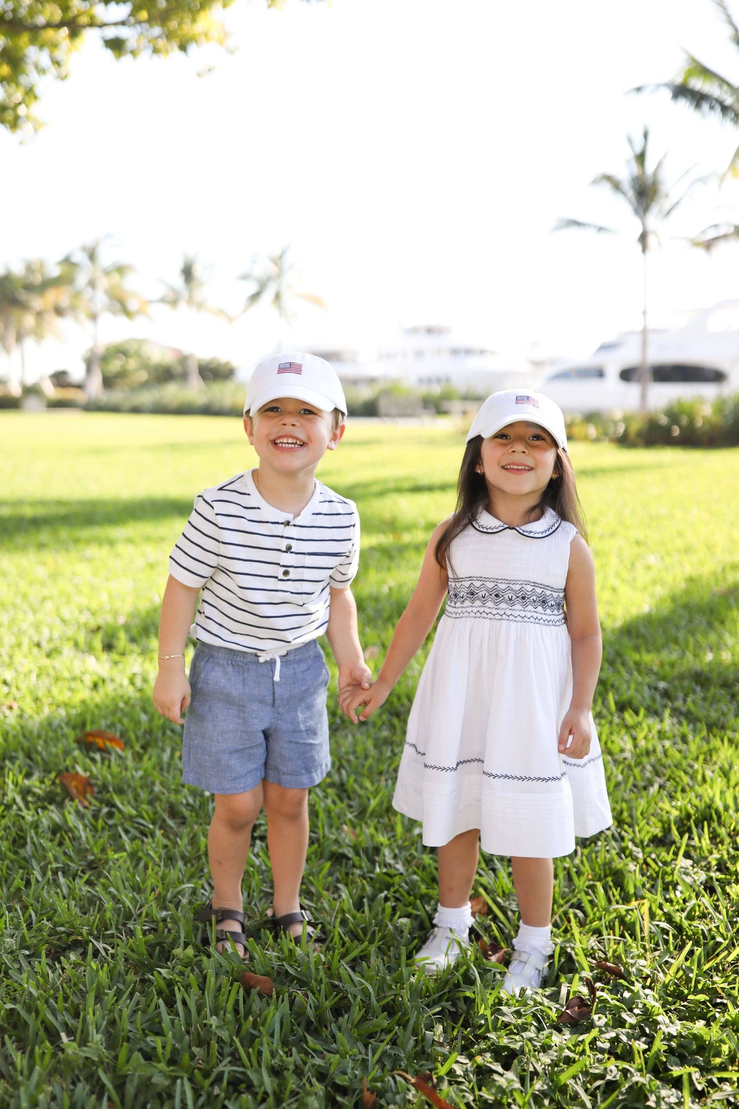 American Flag Bow Baseball Hat (Girls)