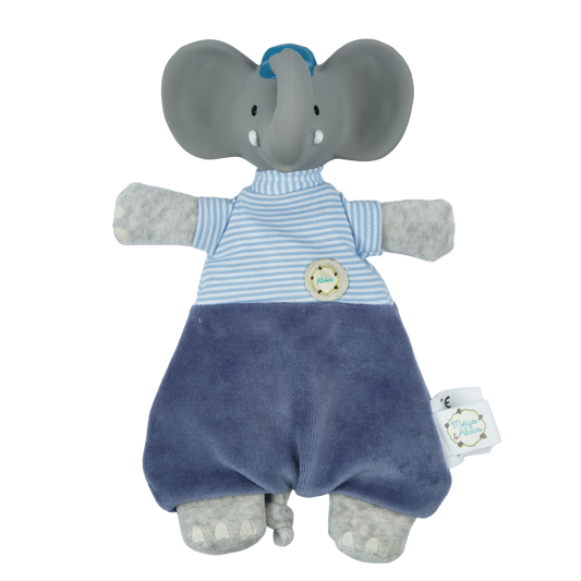 Alvin the Elephant Velour Lovey w/Nat. Rubber Teether Head