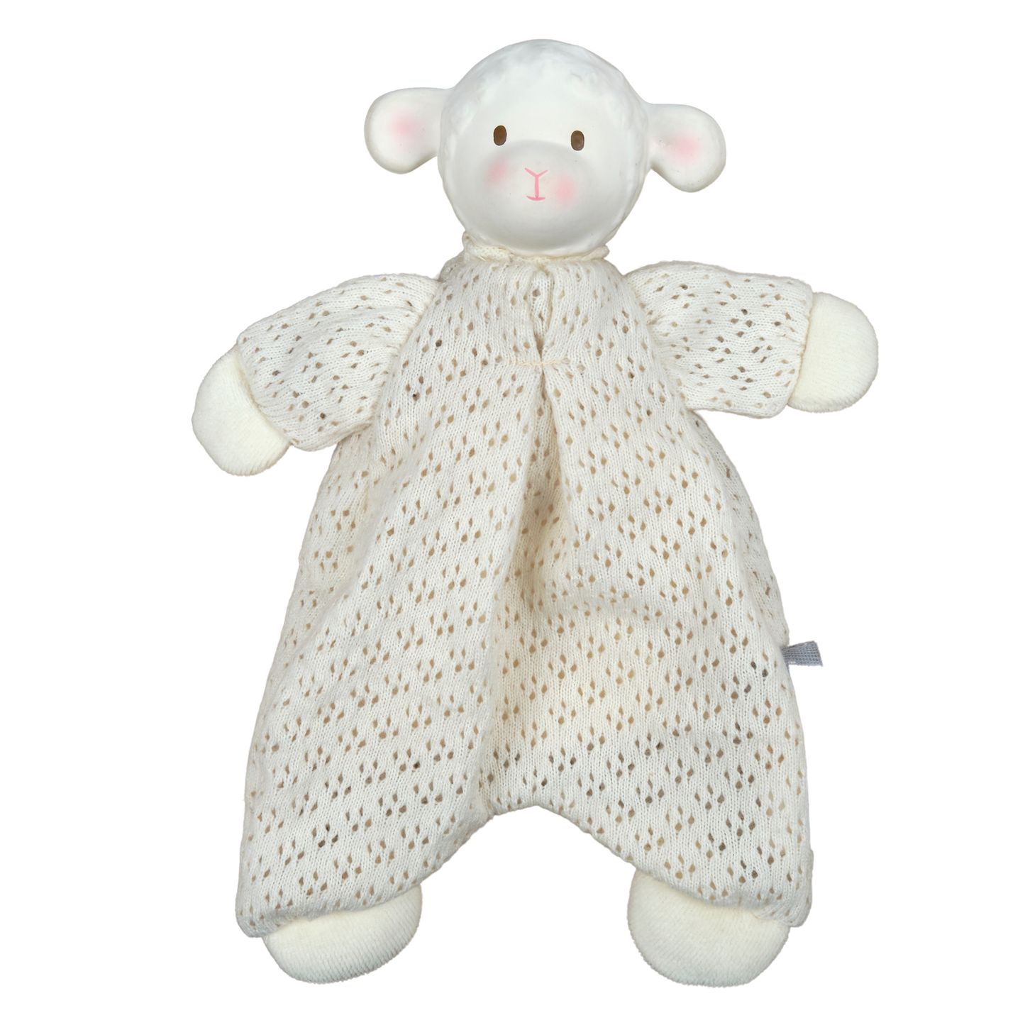 Bahbah the Lamb Baby Lovey with Natural Rubber Teether Head