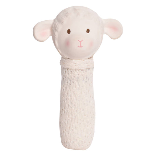 Bahbah the Lamb Baby Squeaker w/ Natural Rubber Teether Head